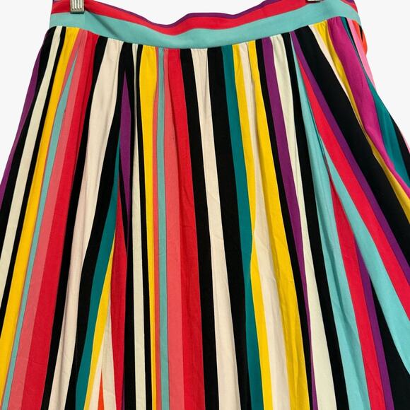 New York & Co Maxi Skirt Size L Dopamine Art Deco Striped Psychedelic - Picture 3 of 13